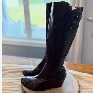 Miz Mooz Black Wedge Boots